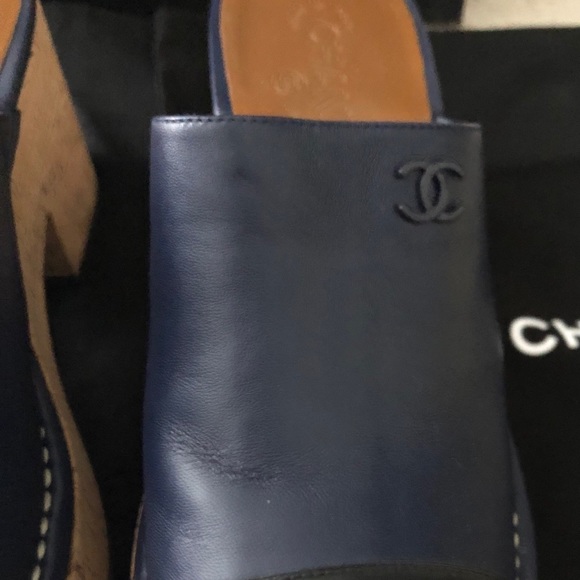 Chanel Mule Blue/Black size 10 - Picture 1 of 7